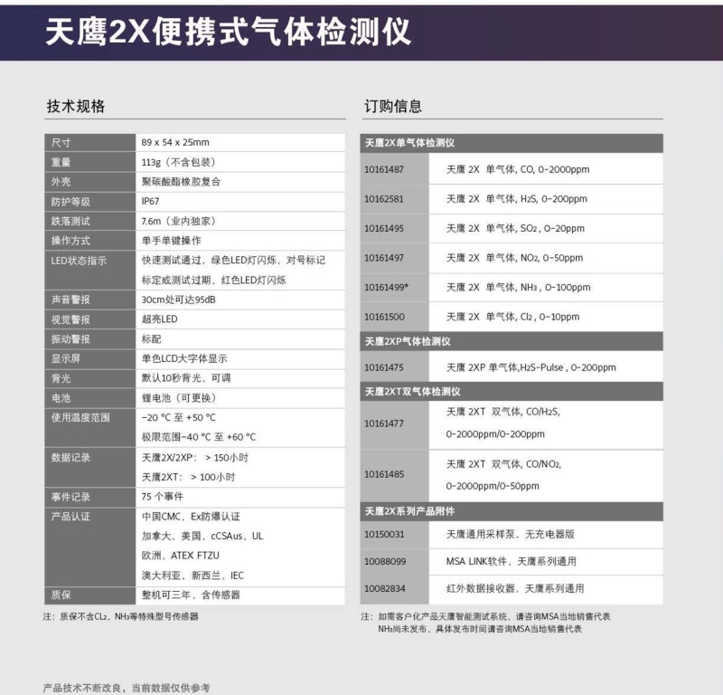 梅思安10161490（進口版）天鷹2X單氣體檢測儀圖4