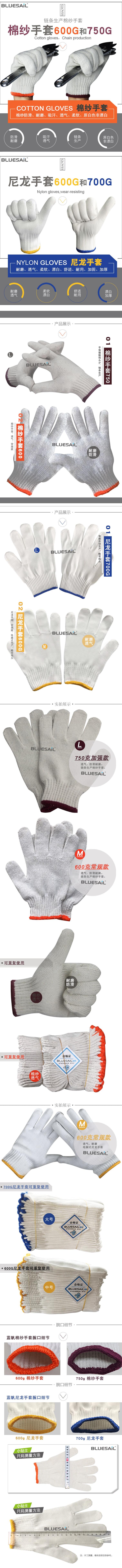 藍(lán)帆醫(yī)療LB750耐磨防滑勞保手套圖片
