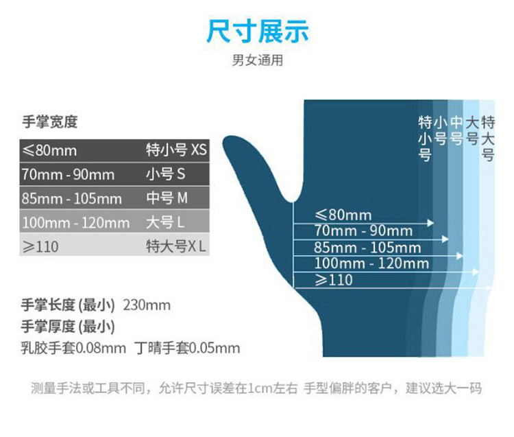 施?？礔890一次性無粉非滅菌橡膠檢查手套圖片4