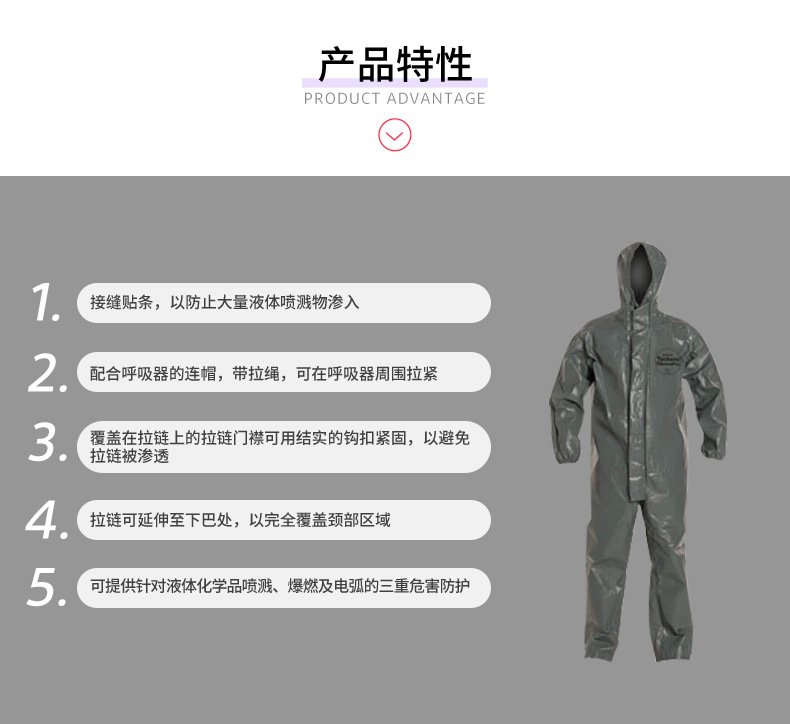 杜邦Tychem6000FR TP198T GY阻燃防化服C級化學(xué)防護(hù)服灰色2