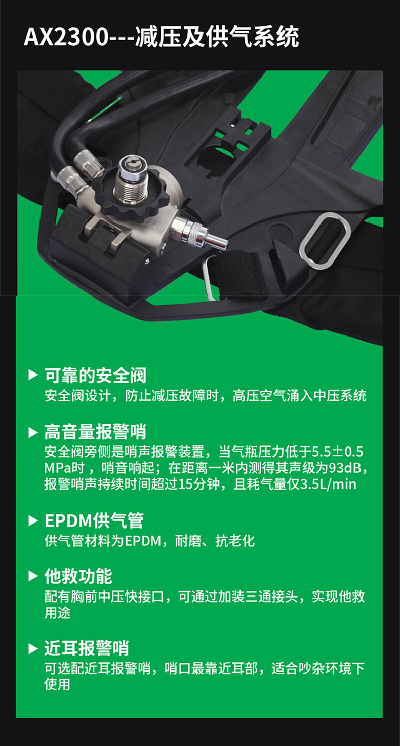 MSA梅思安10241841正壓式空氣呼吸器9L有表瓶閥AX2300 7