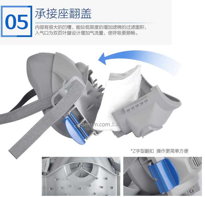 3M7772防有機蒸氣防塵面具承接座翻蓋，避免丟失