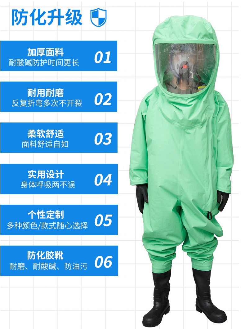 定和DH551特級重型全封閉防化服加厚面料，耐用耐磨