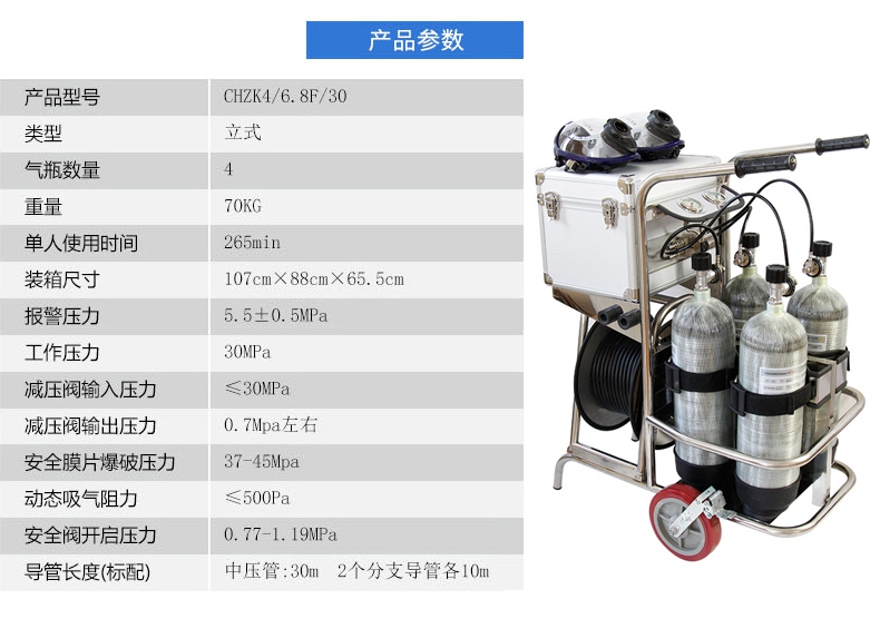 CHZK4/9F/30車載立式四瓶移動(dòng)供氣源產(chǎn)品參數(shù)