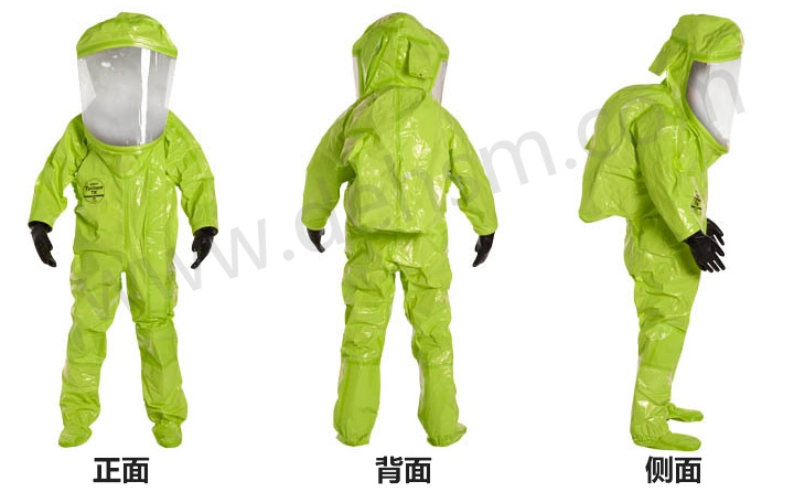 杜邦TK554 A級(jí)防護(hù)服正面、背面及側(cè)面圖