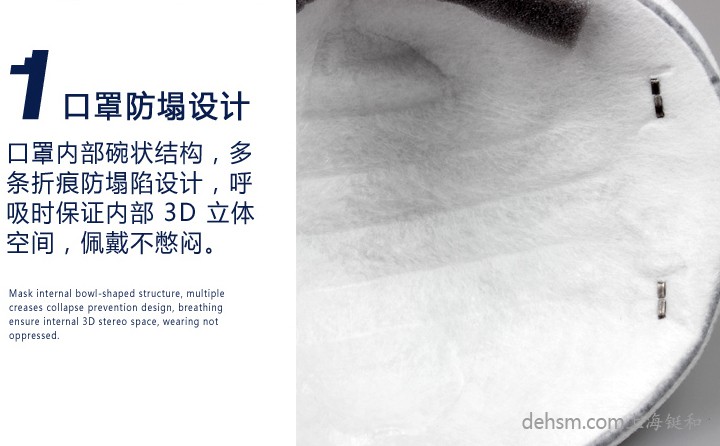 3M8246R95口罩杯狀結(jié)構(gòu)，保證口罩呼吸空間，佩戴不憋悶