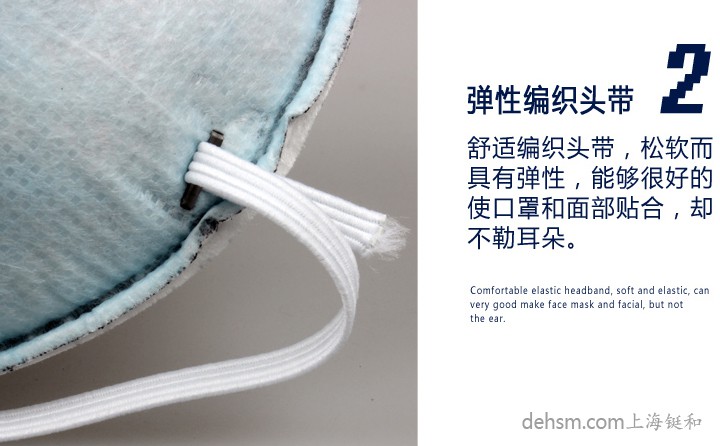 3M8246R95口罩彈性編織頭帶，頭帶松軟佩戴更舒適